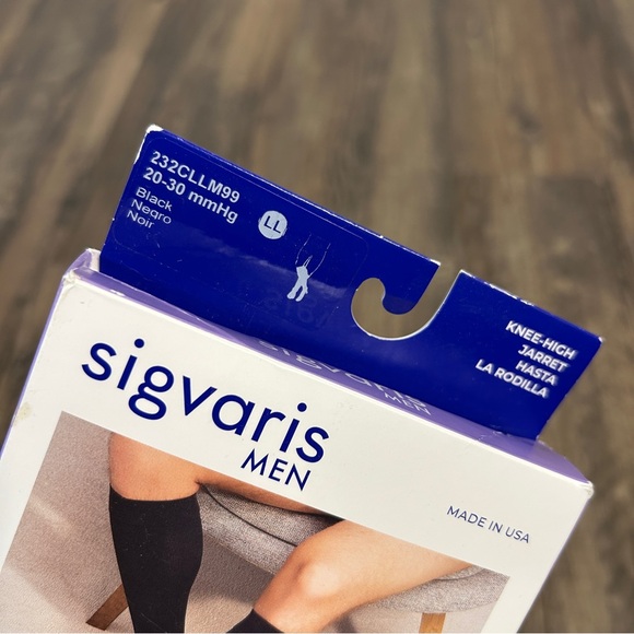 Sigvaris Men's Essential Cotton Knee-High Socks - Dark Gray - Picture 3 of 4